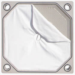 Filter plate and frame with embedded filter cloth