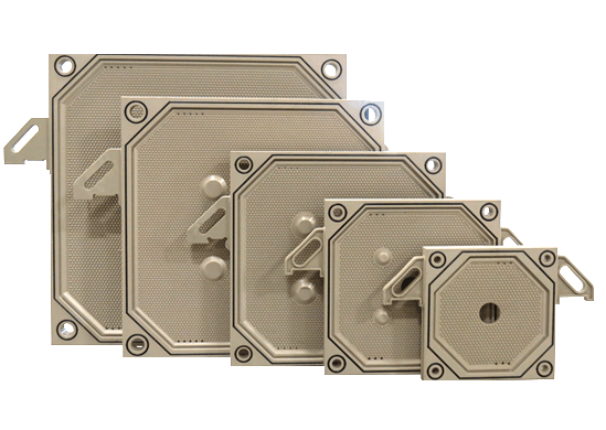 There are five pieces of chamber filter plates with different sizes, and all of them are installed with seal rings.